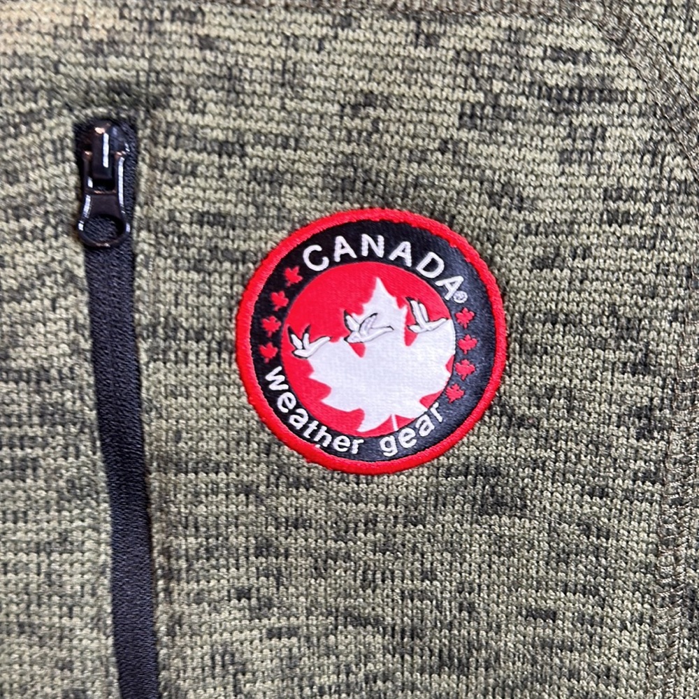 EUC Canada Weather Gear Men's size Medium Green/Black Vest Full Zipper Fleece,M - Picture 3 of 14